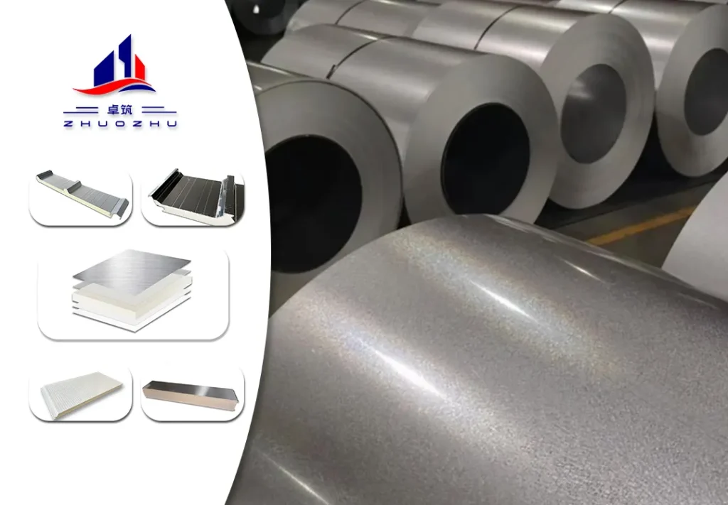 Aluminum-zinc alloy coated steel for metal sandwich panels