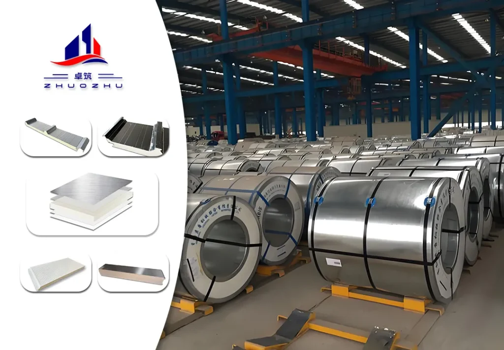 Galvanized steel coils for metal sandwich panels