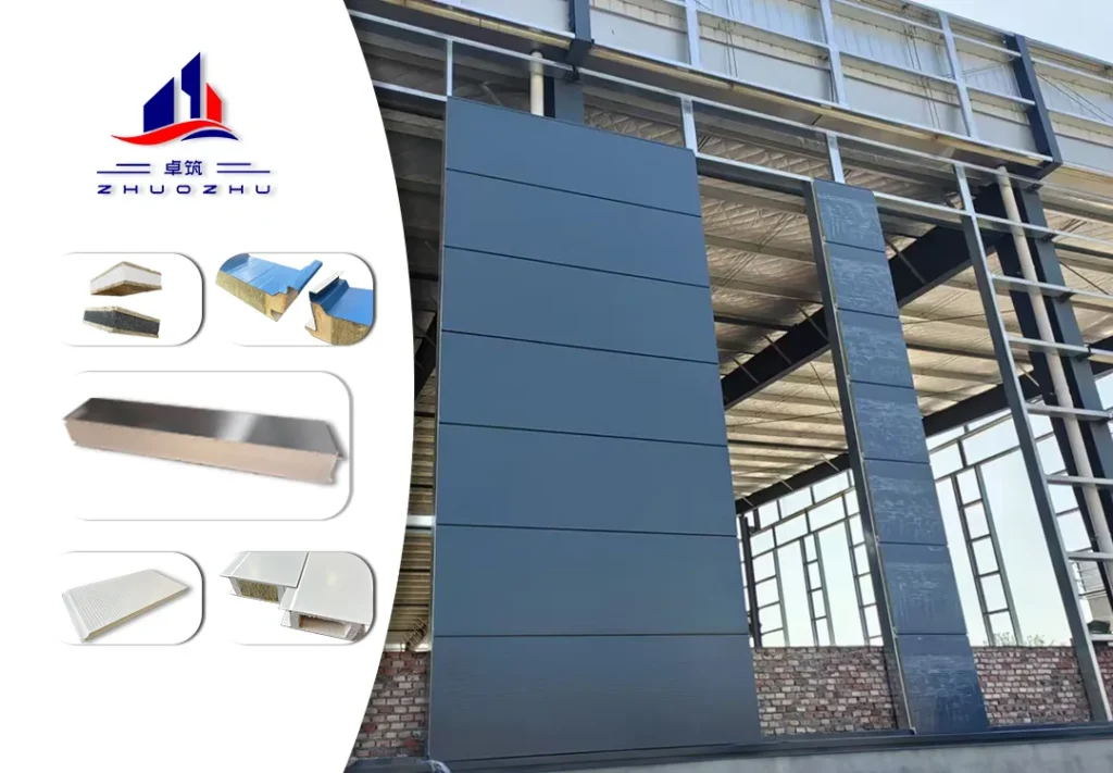 Sandwich panels and steel structures