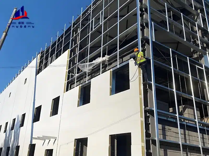 Rock wool sandwich panel construction of factory buildings